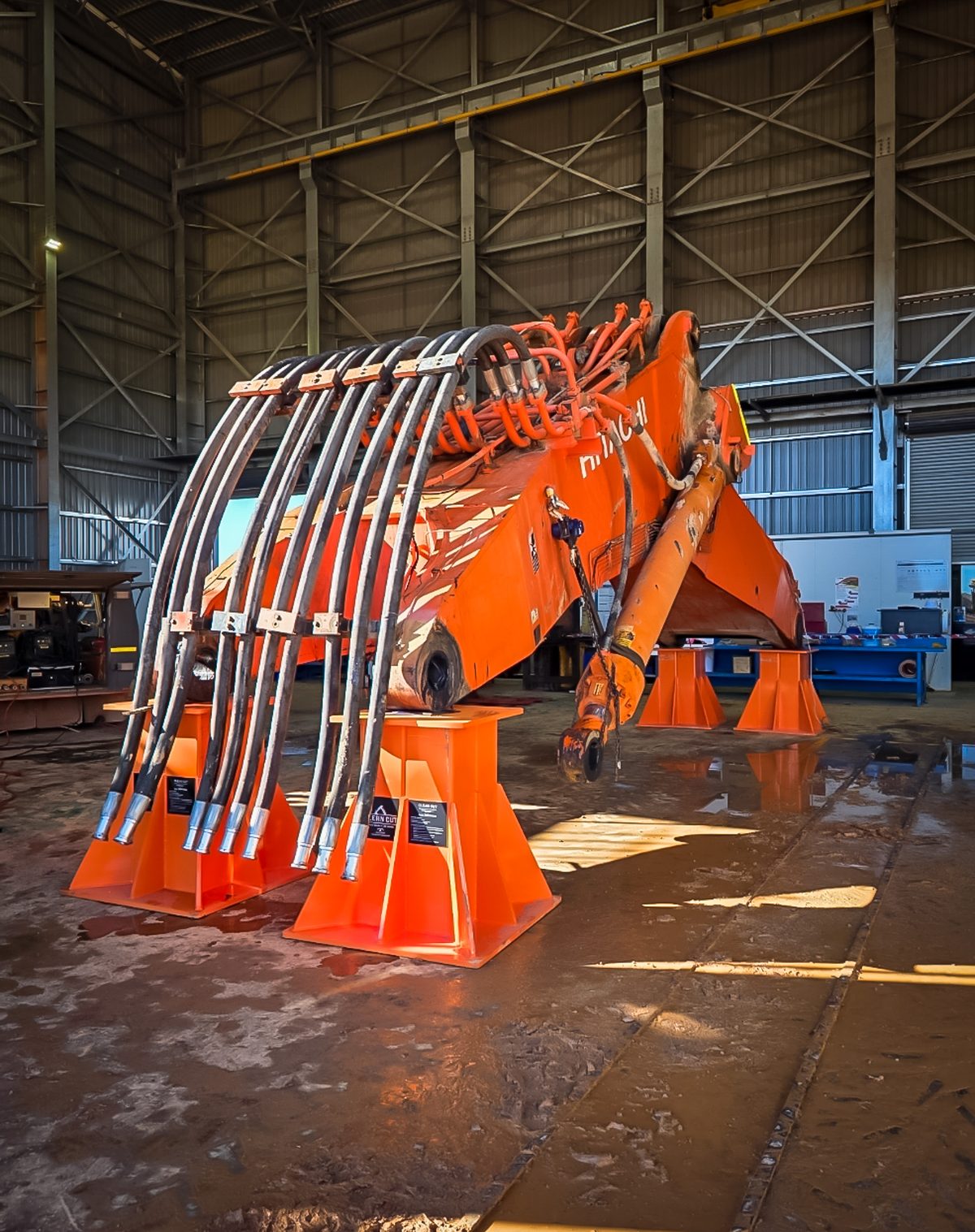 Fabricated components on Clean Cut engineering stands